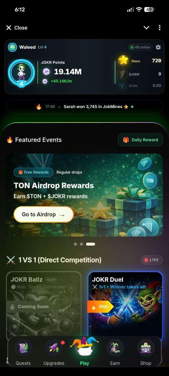 Jok in the Box — Telegram app screen 1